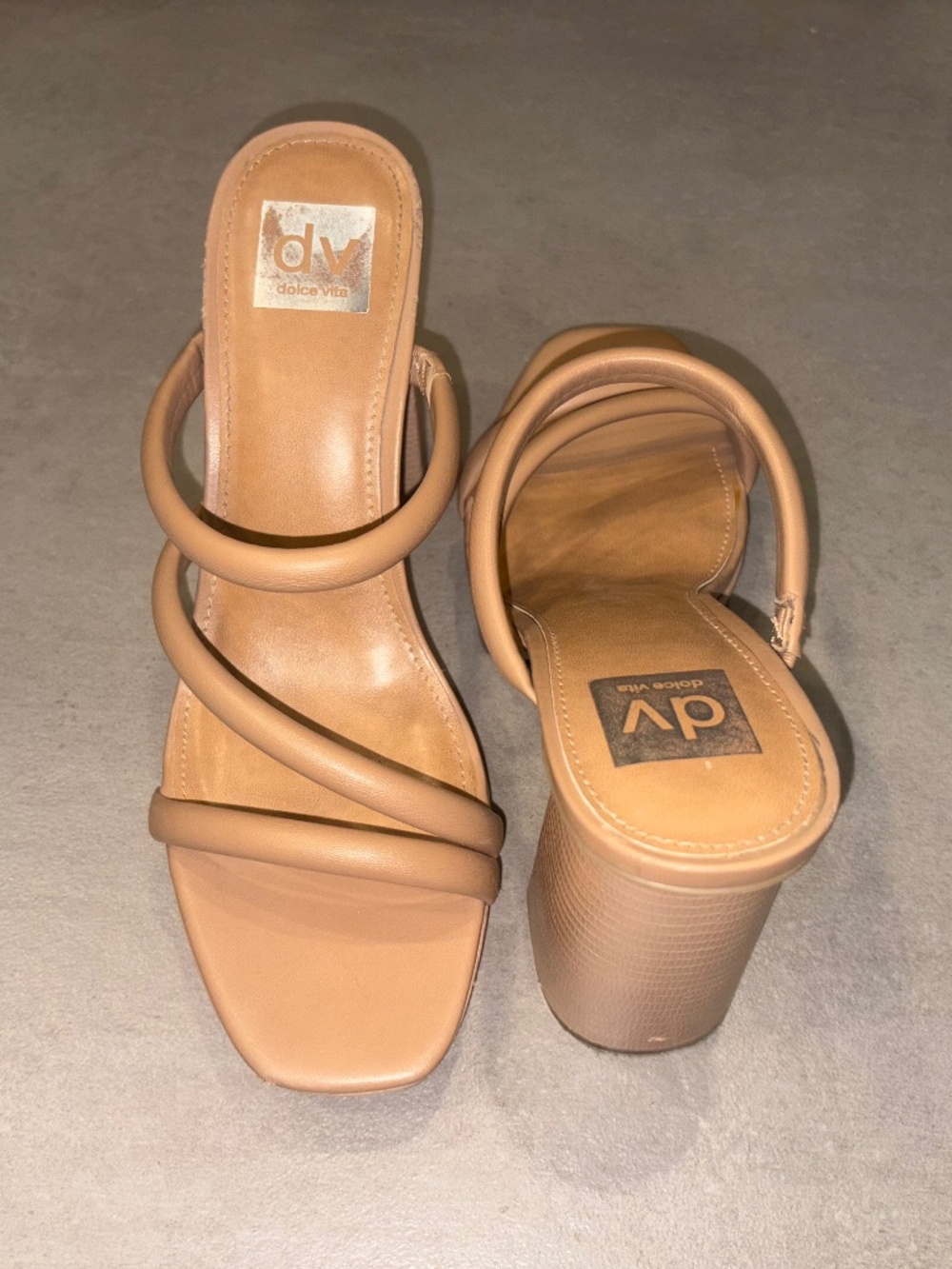 Dolce Vita Nude Strappy Platform Heels - Picture 3 of 4